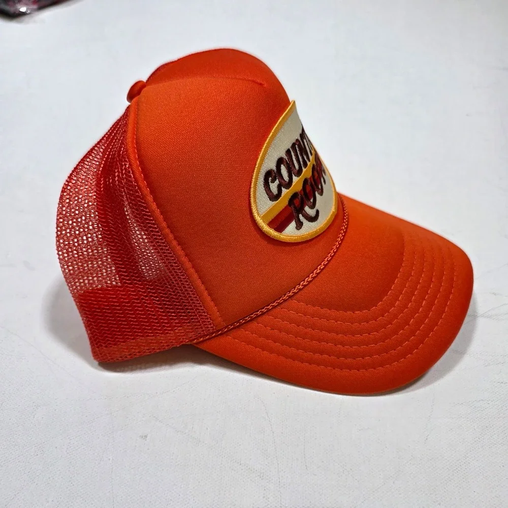 OTTO Trucker Hat Orange Country Roots Patch Mesh Snapback 39-165 Coachella Farm